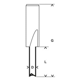 Bosch Fresa per scanalature a V in Metallo duro, 8mm