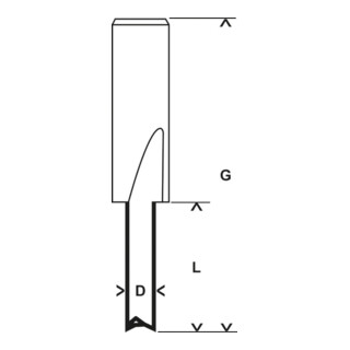 Bosch Fresa per scanalature a V in Metallo duro, 8mm