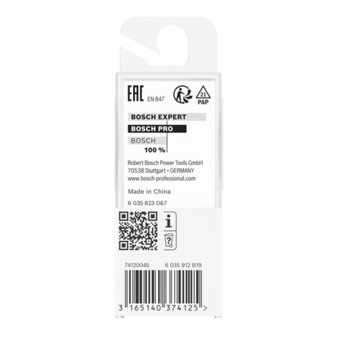 Bosch Fresa per scanalature a V Standard for Wood, 6mm D1 4,8mm L12,4mm G 51mm