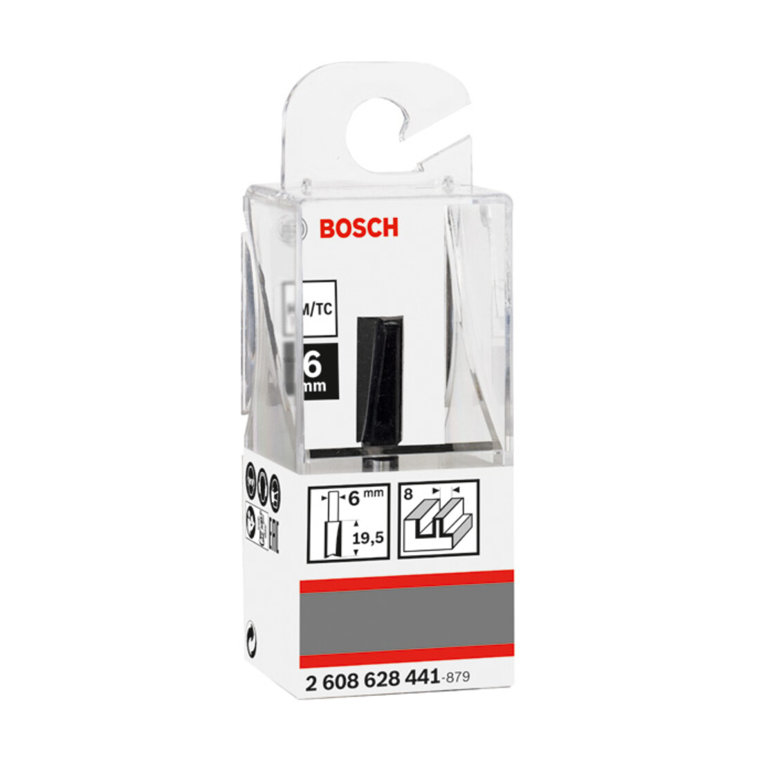 Bosch Fresa per scanalature a V Standard for Wood, 6mm D1 8mm L19,5mm G 51mm