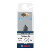 Bosch Fresa per scanalature a V Standard for Wood, con gambo da 6mm D1 12,7mm L12,7mm,G 45mm,90°-2