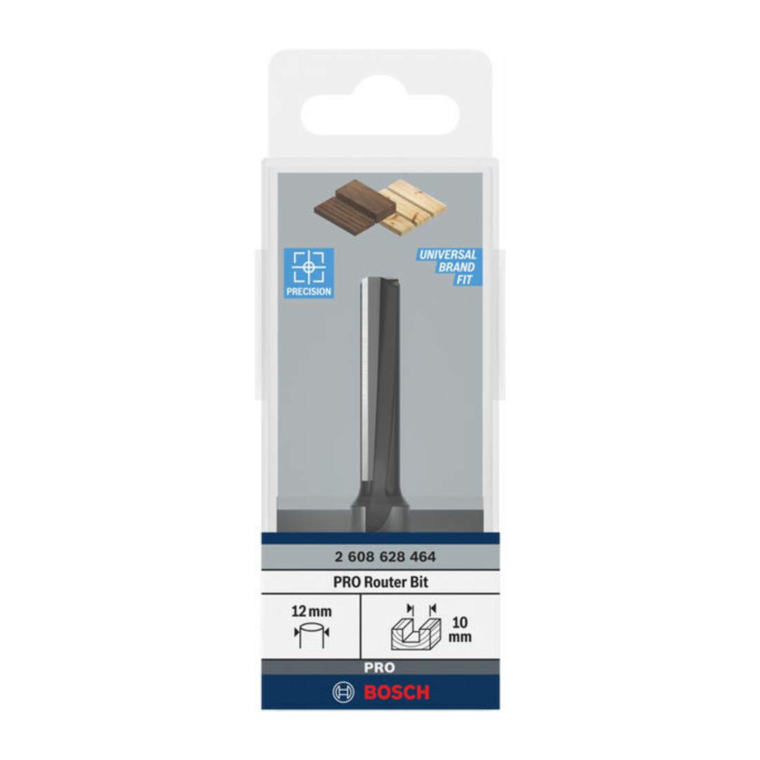 Bosch Fresa per scanalature Standard for Wood 12 mm diametro 10 mm lunghezza di lavoro 40 mm lunghezza complessiva 81 mm