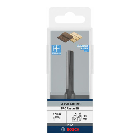 Bosch Fresa per scanalature Standard for Wood 12 mm diametro 10 mm lunghezza di lavoro 40 mm lunghezza complessiva 81 mm