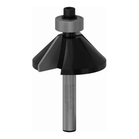 Bosch Fresa per smussi/fresa a livello 6 mm diametro 34,9 mm larghezza 11,1 mm lunghezza di lavoro 14,6 mm lunghezza complessiva 56 mm 45°