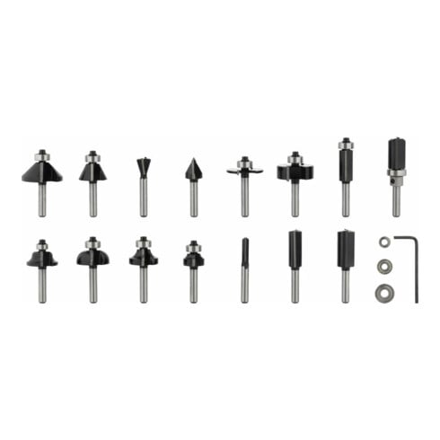Bosch frezenset 1/4" schacht 15 stuks