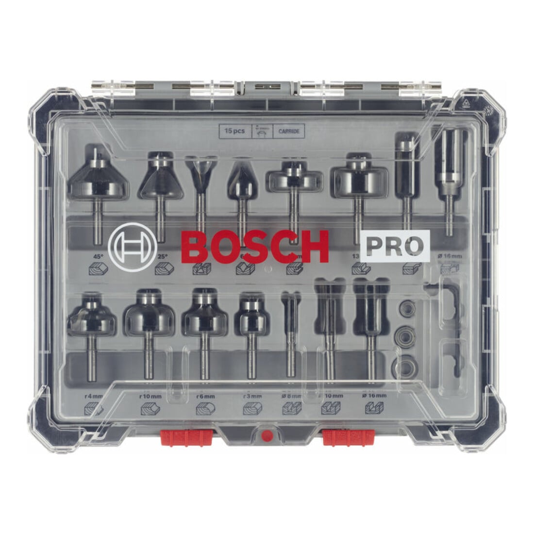 Bosch frezenset 6 mm schacht 15 stuks