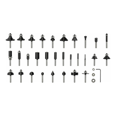 Bosch frezenset 6 mm schacht 30 stuks