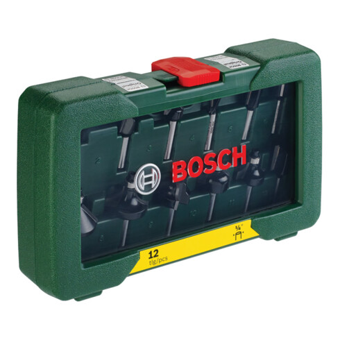 Bosch frezenset-HM, 12 stuks, diameter: 1/4" schacht