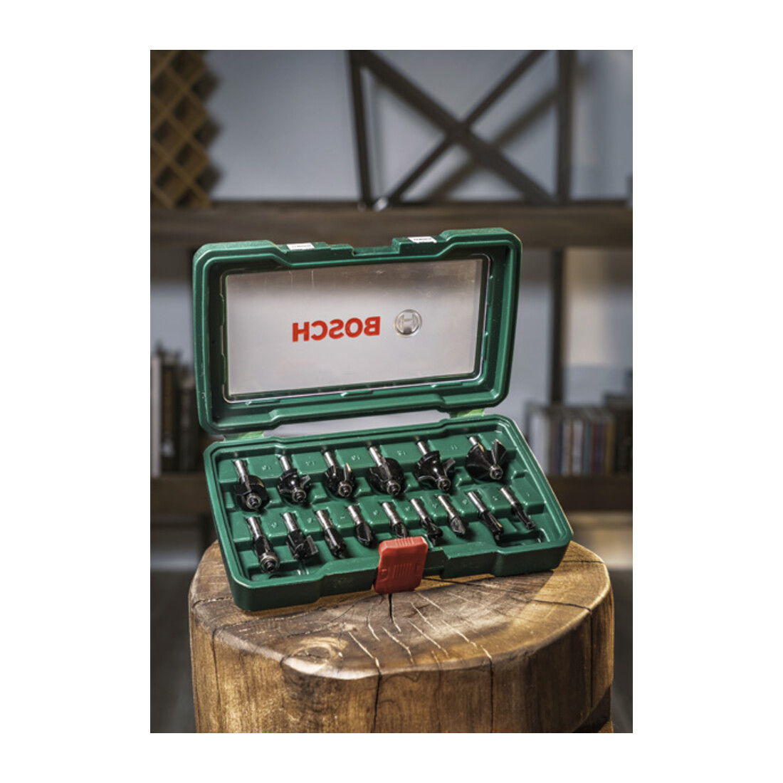 Bosch frezenset-HM, 15-delig, diameter: 1/4" schacht