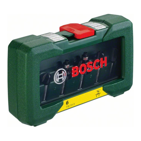 Bosch frezenset-HM, 6 stuks, diameter: 1/4" schacht