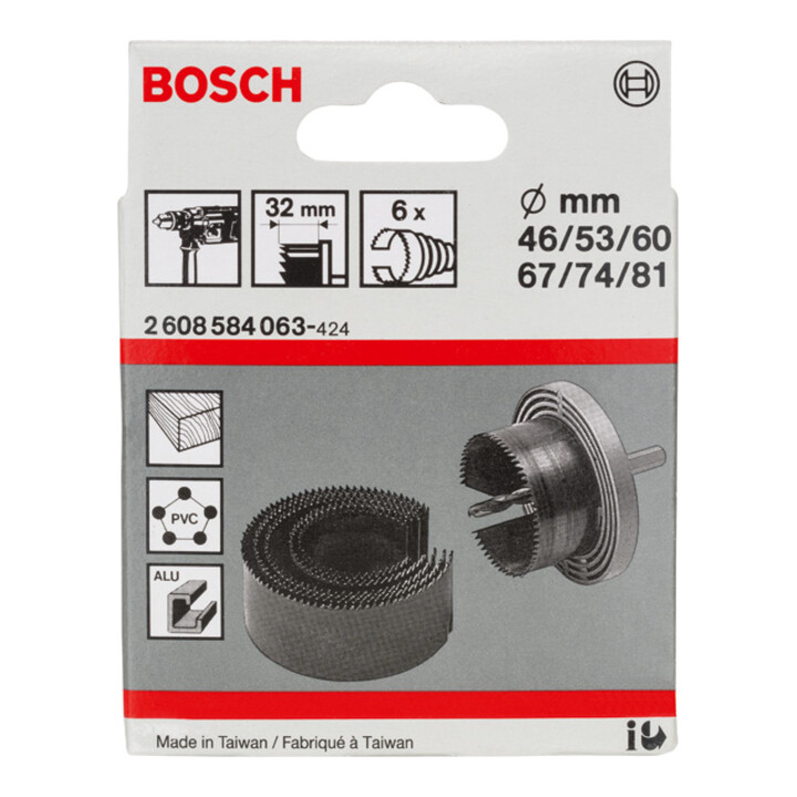 Bosch Gatzaagset, 6-dlg., 46-81 mm