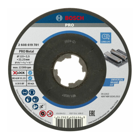 Bosch Gekröpfte Trennscheibe Standard for Metal X-Lock, Durchmesser 115 mm