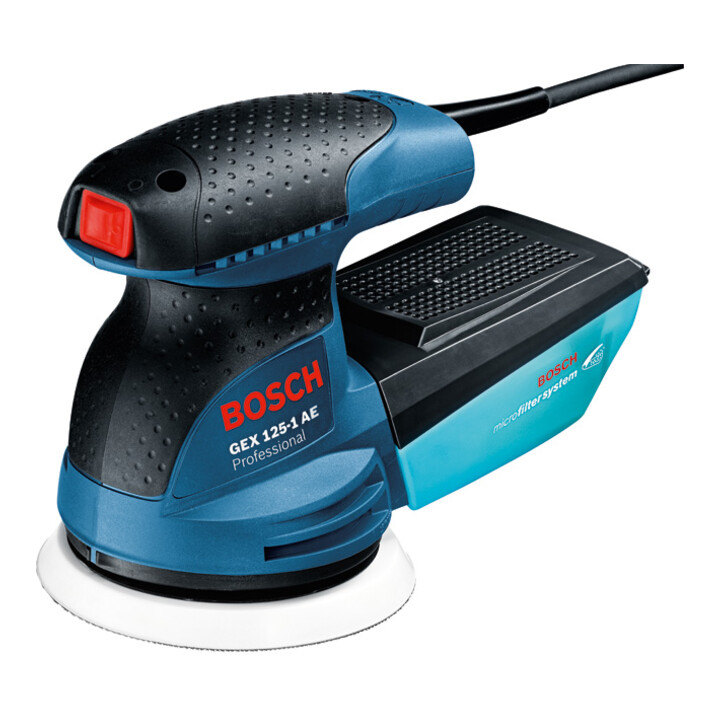 Bosch GEX 125-1 AE excentrische schuurmachine, met 3 x C470 schuurvellen, in werkmanskoffer