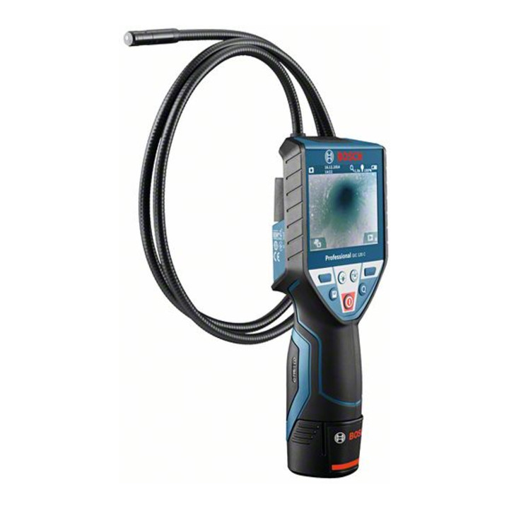 Bosch GIC 120 C batterij-inspectiecamera met 4 x 1,5 V (AA) batterijen accu adapter