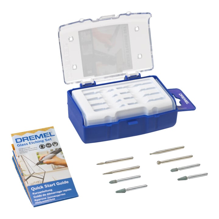 Bosch glas graveerset, 8-delig met draagtas, accessoires handleiding