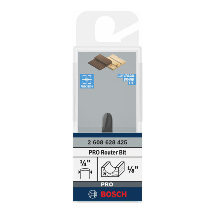 Bosch groeffrees 1/4", R1 3,2 mm, D 9,5 mm, L 9,2 mm, G 40 mm