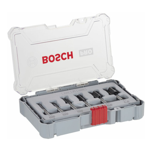 Bosch groeffrees set 1/4" schacht 6 delig