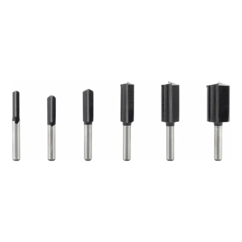 Bosch groeffrees set 1/4" schacht 6 delig