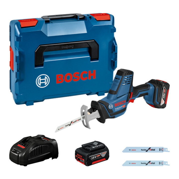 Bosch GSA 18 V-LI C accupreciprozaag met 2 x 5,0 Ah Li-Ion-accu L-BOXX