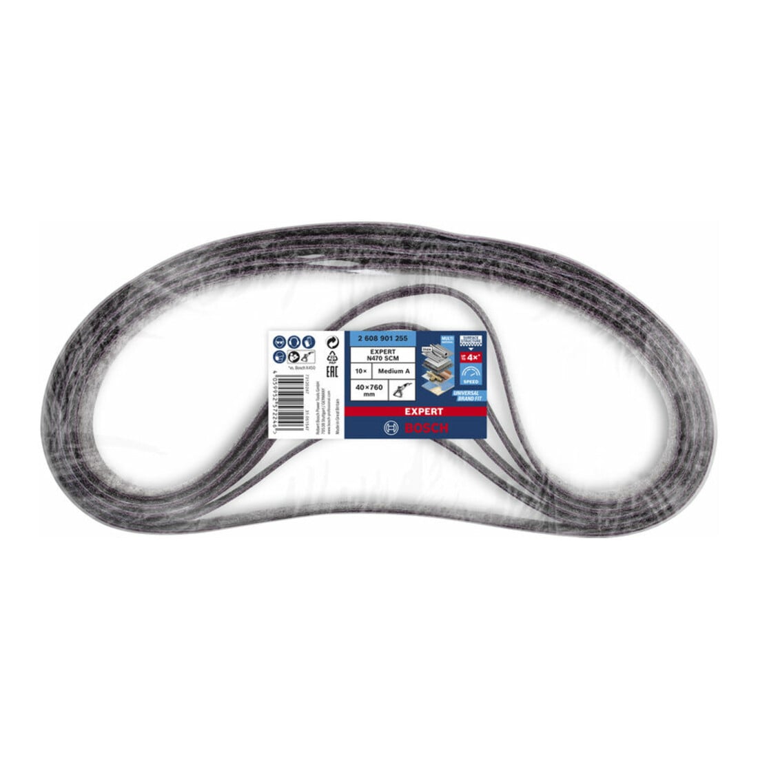 Bosch Guida EXPERT N470 40x760mm, medio 10pz., per levigatrice a nastro tubolare