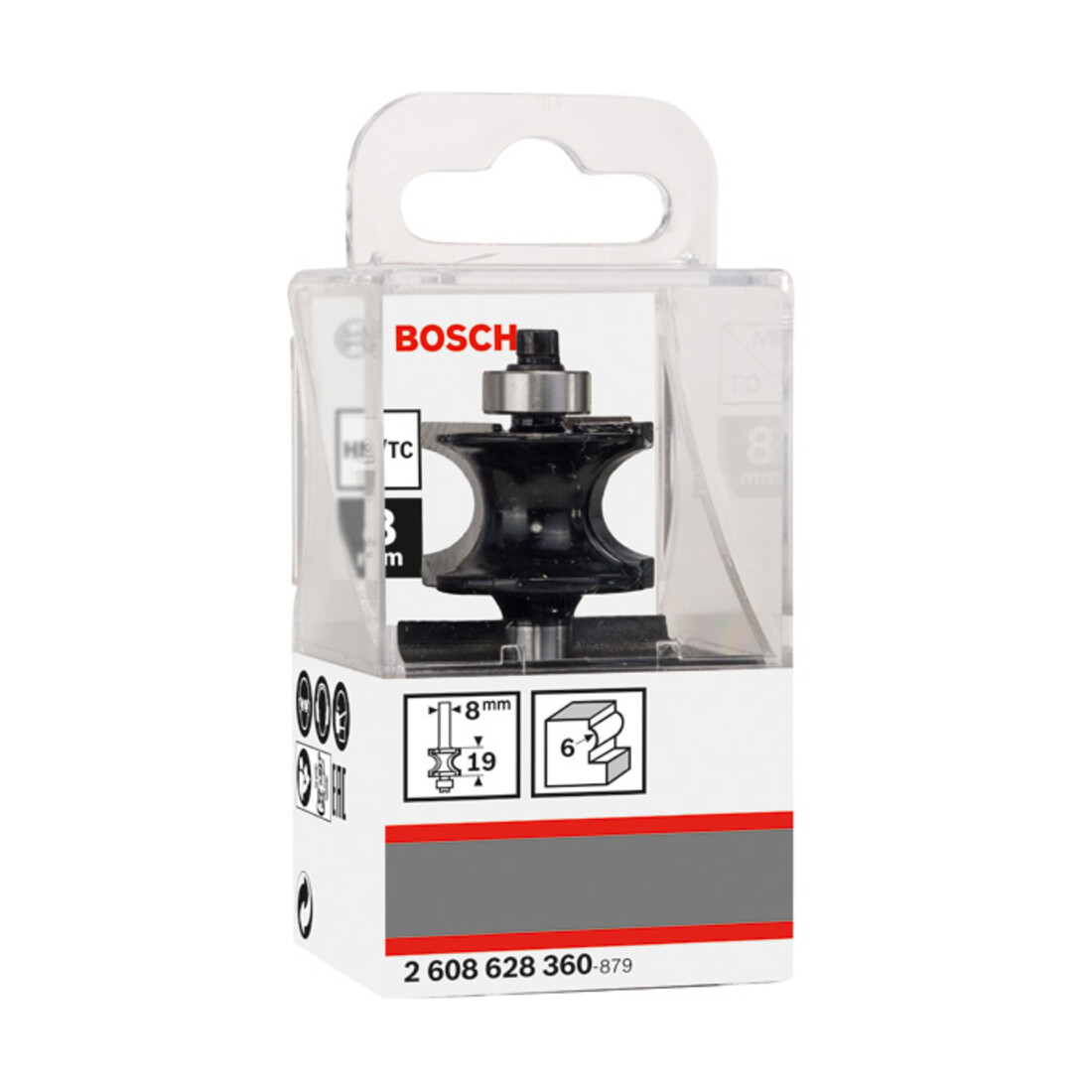 Bosch halfrondfrees Standard for Wood 8 mm 6 mm 19 mm 63 mm