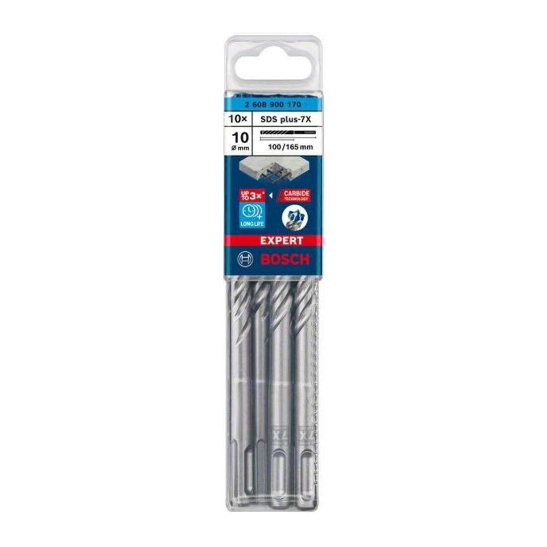 Bosch Hammerbohrer EXPERT 10x100x165mm VE à 10 Stück SDS plus-7X