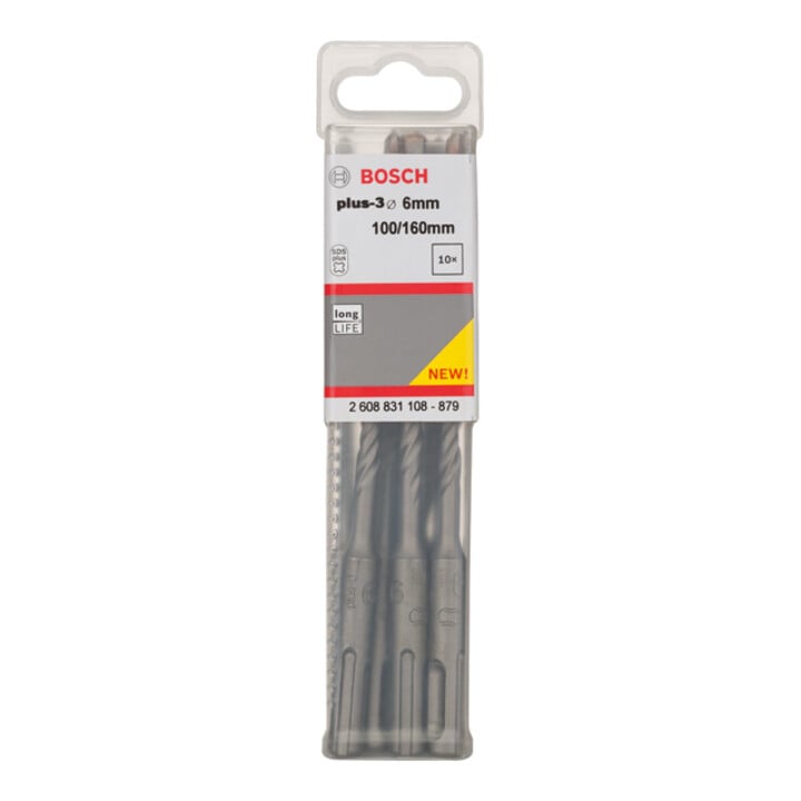 Bosch Hammerbohrer  plus-3, 6x100x160mm 10 Stk.