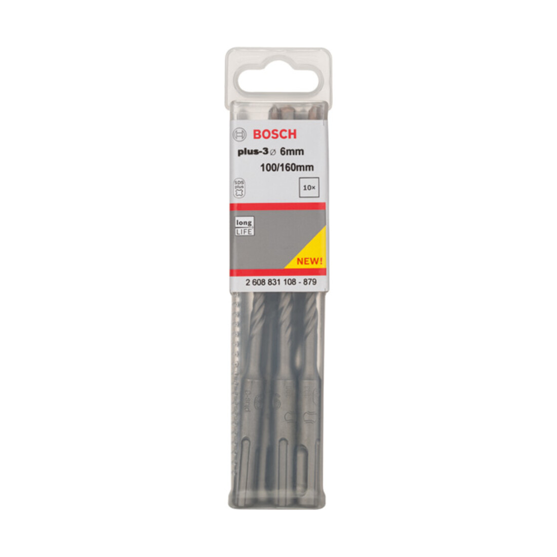 Bosch Hammerbohrer  plus-3, 6x100x160mm 10 Stk.