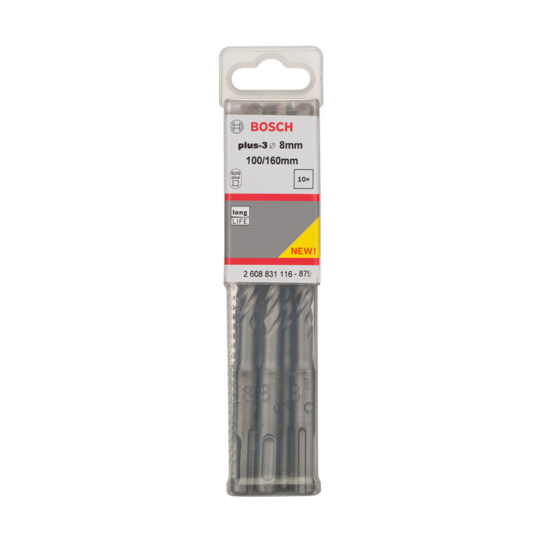 Bosch Hammerbohrer  plus-3, 8x100x160mm 10 Stk.