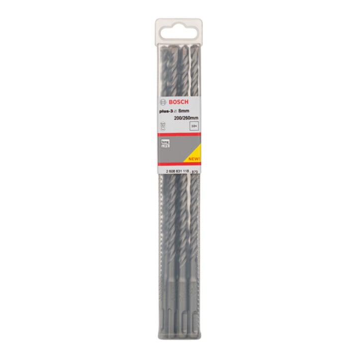 Bosch Hammerbohrer  plus-3, 8x200x260mm 10 Stk.