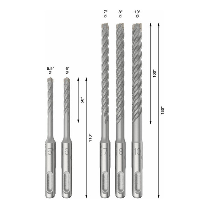Bosch Hammerbohrer PRO SDS plus-5X Set 5,5-10mm 5-tlg.
