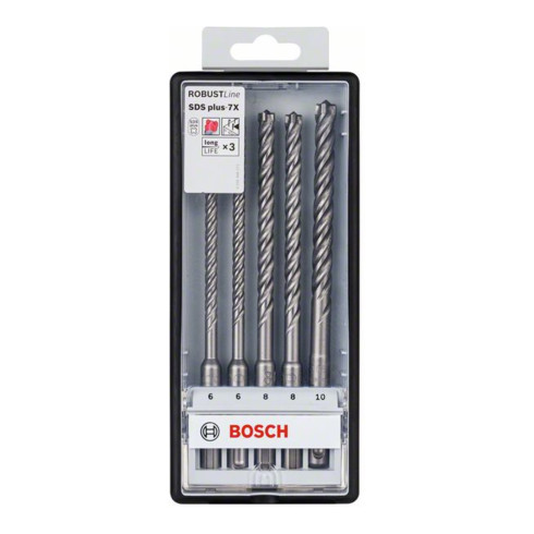Bosch Hammerbohrer-Set SDS plus-7X Robust Line, 5-teilig, 6 - 10 mm