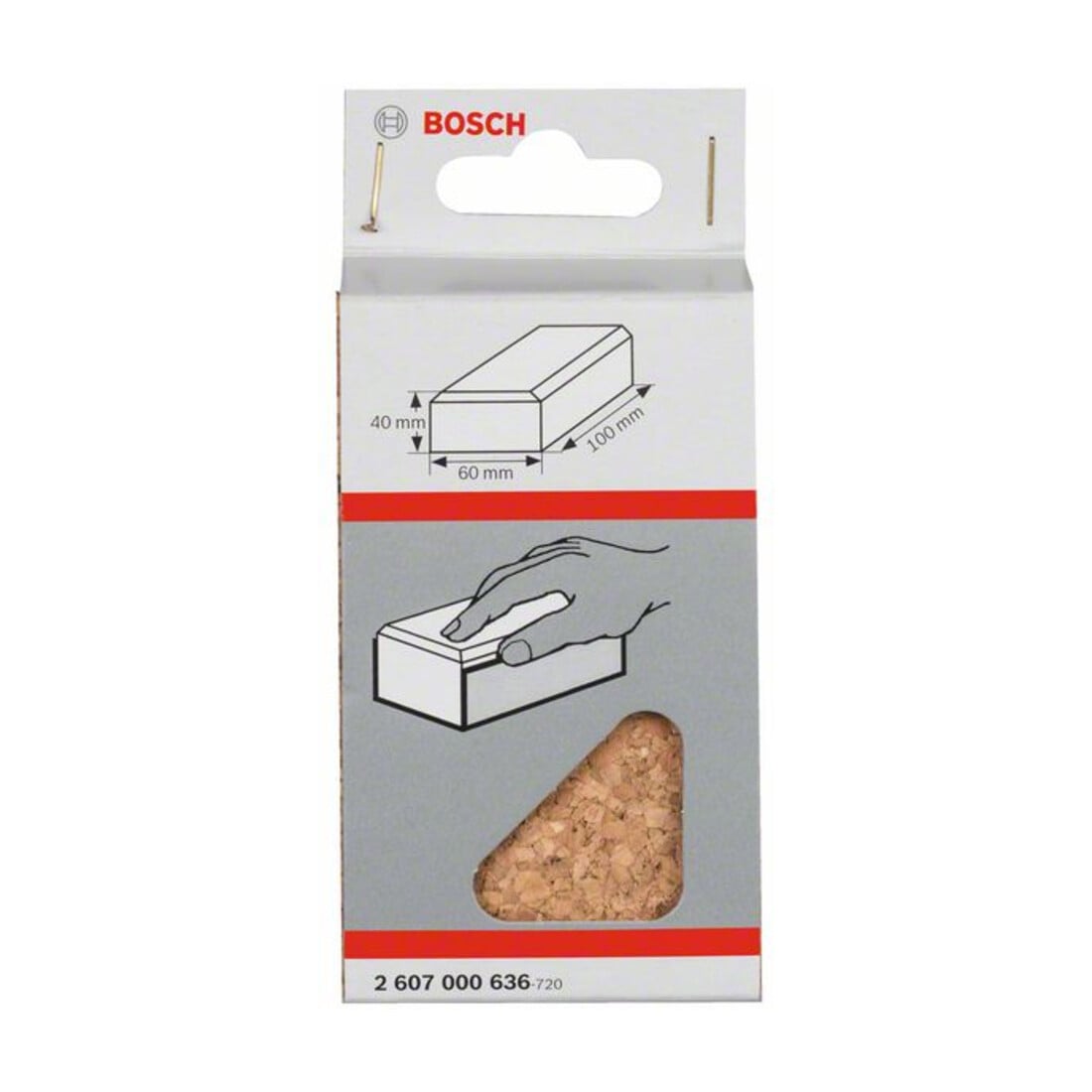 Bosch handschuurblok lengte x breedte: 60 x 100 mm gemaakt van kurk klein