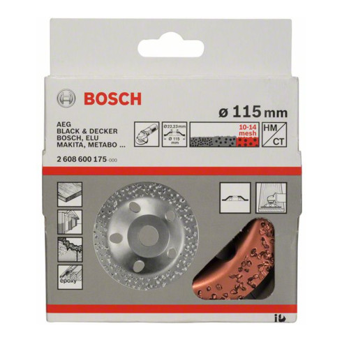 Bosch hardmetalen schijf 115 x 22,23 mm grof vlak