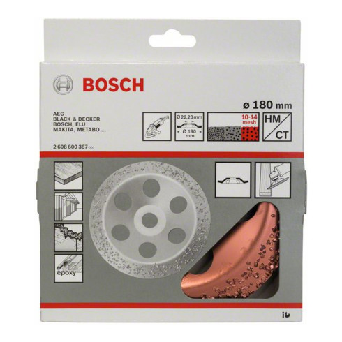 Bosch hardmetalen schijf 180 x 22,23 mm grof gehoekt