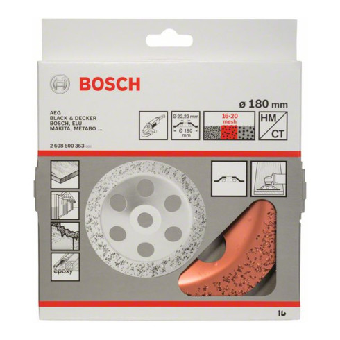 Bosch hardmetalen schijf 180 x 22,23 mm medium vlak