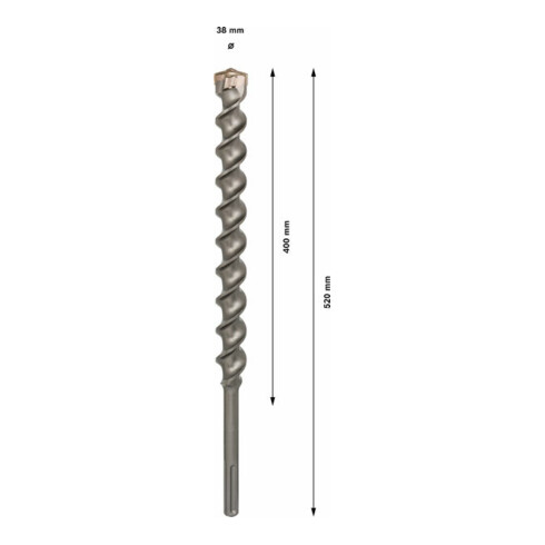 Bosch Hartmetall-Hammerbohrer SDS-max,⌀xganze Länge: 38X520mm
