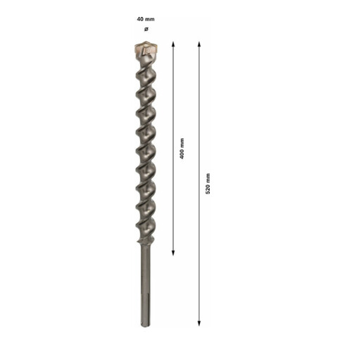 Bosch Hartmetall-Hammerbohrer SDS-max,⌀xganze Länge: 40X520mm