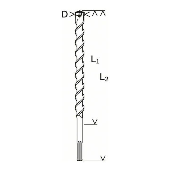 Bosch Hartmetall-Hammerbohrer SDS-max,⌀xganze Länge: 40X720mm