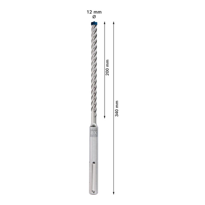 Bosch Hartmetall-Hammerbohrer SDS-max EXPERT„8X“ SDS-max,⌀xganze Länge: 12X340mm
