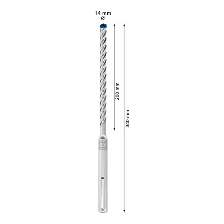 Bosch Hartmetall-Hammerbohrer SDS-max EXPERT„8X“ SDS-max,⌀xganze Länge: 14X340mm