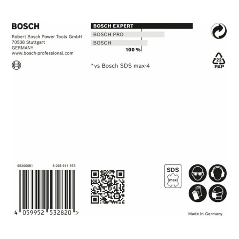 Bosch Hartmetall-Hammerbohrer SDS-max EXPERT„8X“ SDS-max,⌀xganze Länge: 14X540mm