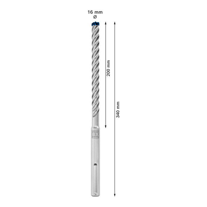 Bosch Hartmetall-Hammerbohrer SDS-max EXPERT„8X“ SDS-max,⌀xganze Länge: 16X340mm