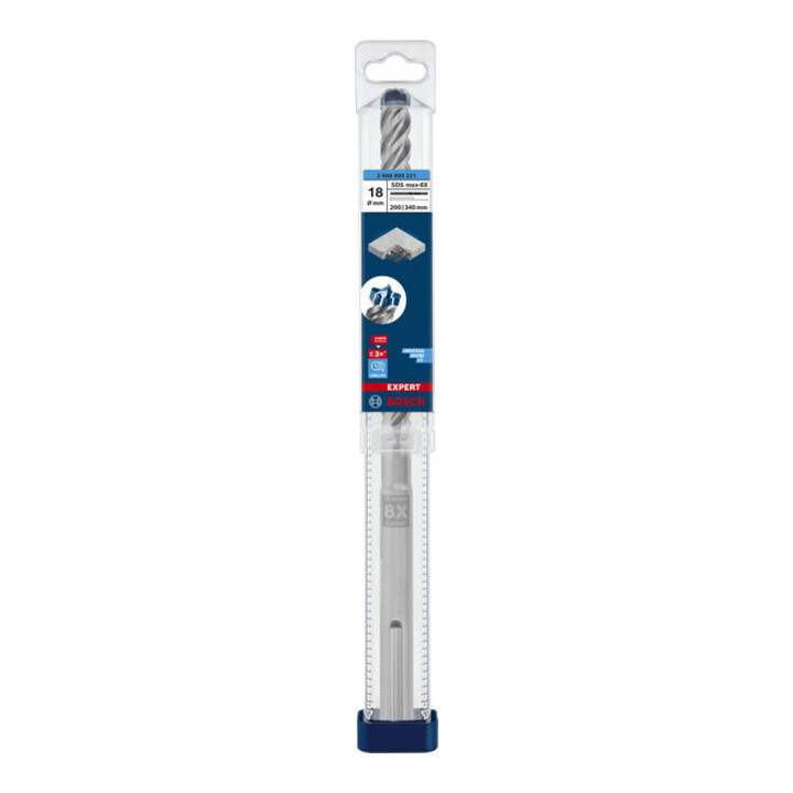 Bosch Hartmetall-Hammerbohrer SDS-max EXPERT„8X“ SDS-max,⌀xganze Länge: 18X340mm