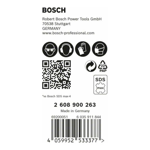 Bosch Hartmetall-Hammerbohrer SDS-max EXPERT„8X“ SDS-max,⌀xganze Länge: 18X340mm