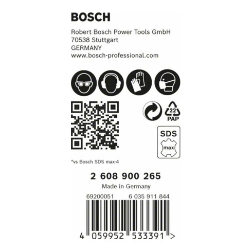 Bosch Hartmetall-Hammerbohrer SDS-max EXPERT„8X“ SDS-max,⌀xganze Länge: 20X320mm