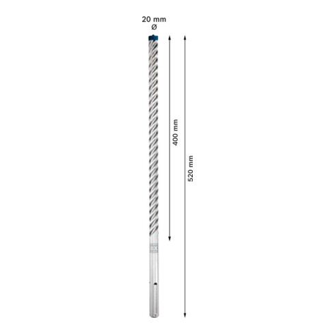 Bosch Hartmetall-Hammerbohrer SDS-max EXPERT„8X“ SDS-max,⌀xganze Länge: 20X520mm