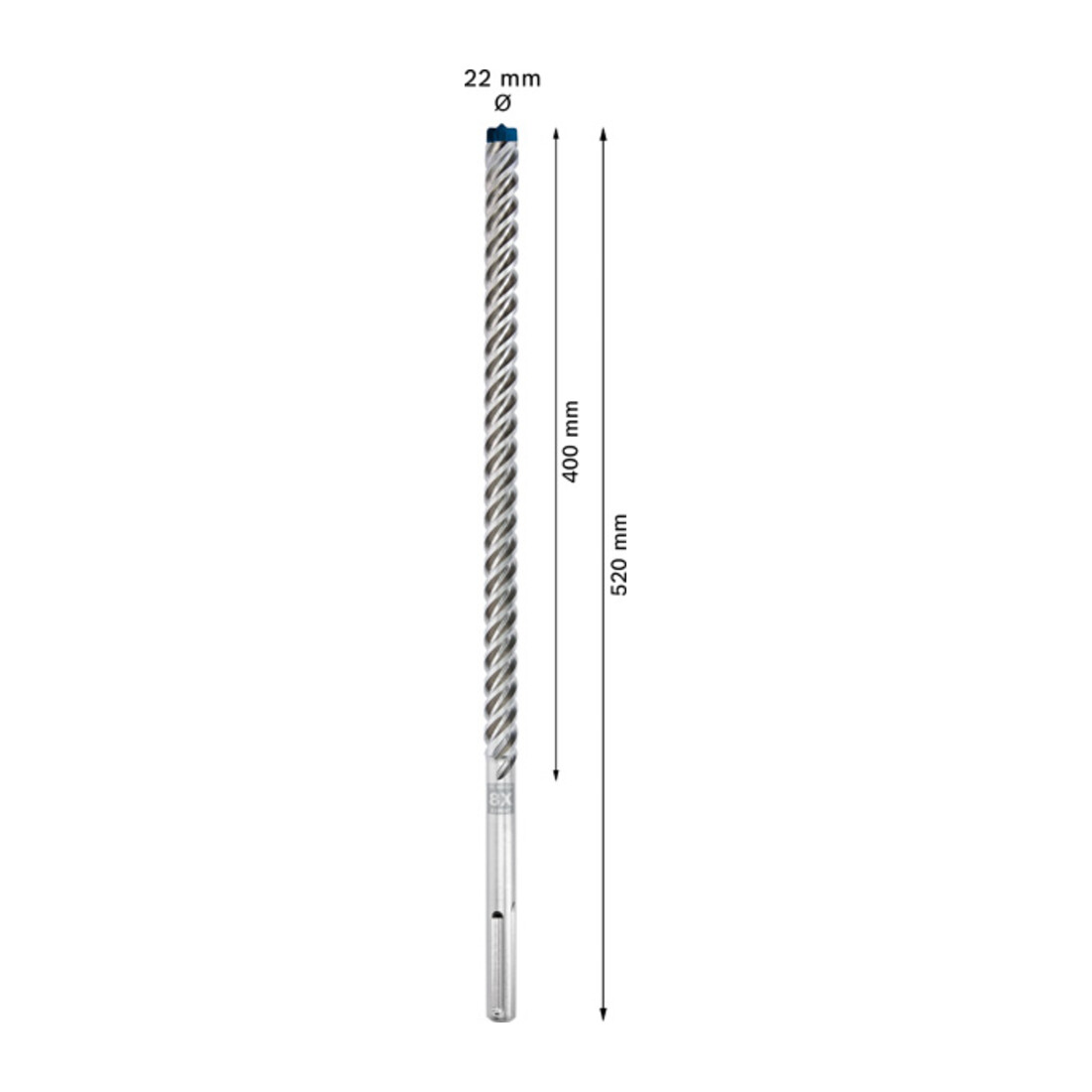 Bosch Hartmetall-Hammerbohrer SDS-max EXPERT„8X“ SDS-max,⌀xganze Länge: 22X520mm