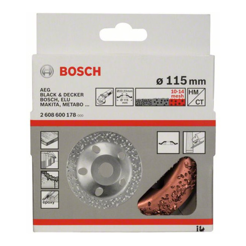Bosch Hartmetalltopfscheibe 115 x 22,23 mm grob schräg