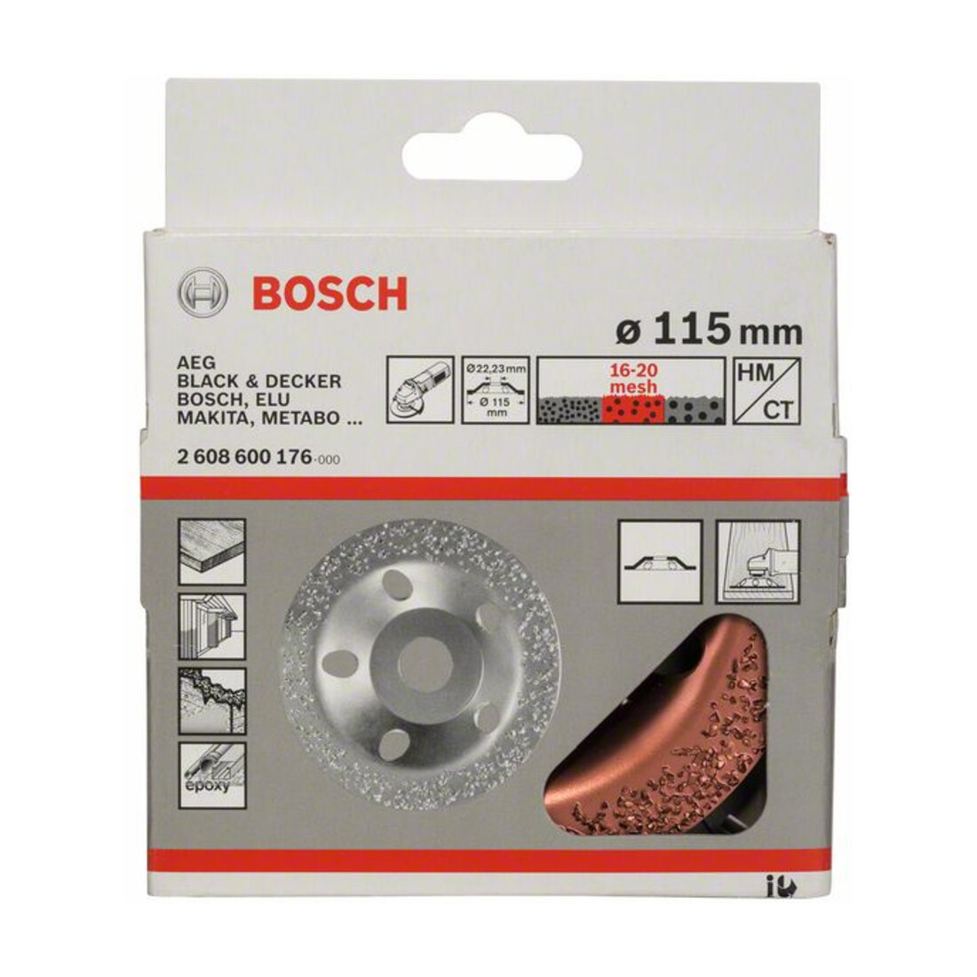 Bosch Hartmetalltopfscheibe 115 x 22,23 mm mittel flach